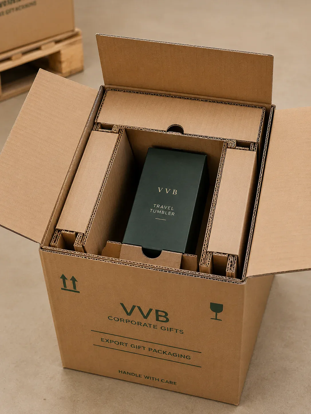 Event and promotional gift kit with multiple branded gifts in a magnetic rigid box.